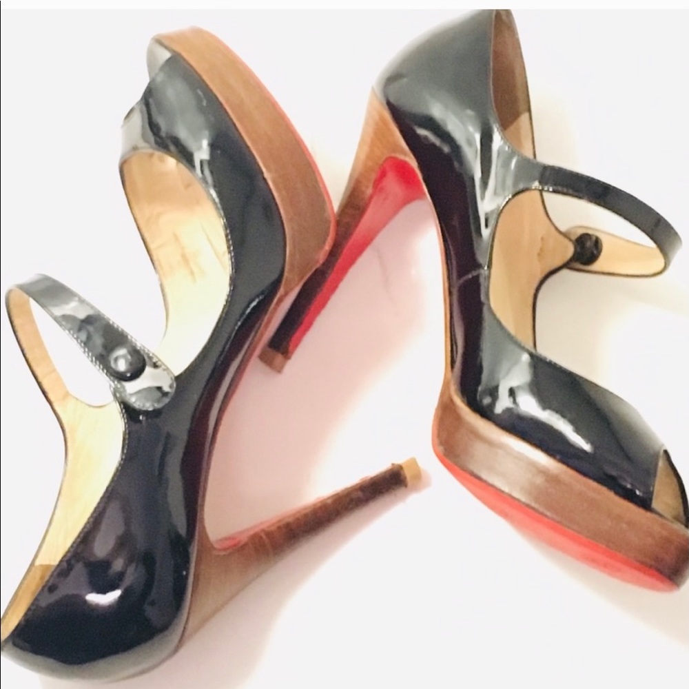 Preloved peep toe Mary Jane Louboutins size 38